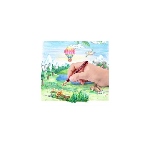 Színes ceruza készlet, hatszögletű, félhosszú, STAEDTLER "Noris Colour 185", 12 különböző szín