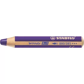   Színes ceruza, kerek, vastag, STABILO "Woody 3 in 1", viola