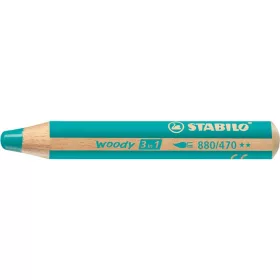   Színes ceruza, kerek, vastag, STABILO "Woody 3 in 1", türkiz