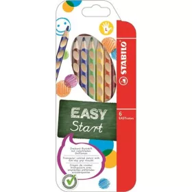   Színes ceruza készlet, háromszögletű, balkezes, STABILO "EasyColours", 6 különböző szín