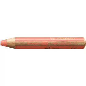   Színes ceruza, kerek, vastag, STABILO "Woody 3 in 1 Pastel", pasztell piros