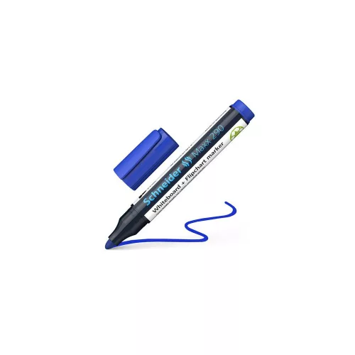 Tábla- és flipchart marker, 2-3 mm, kúpos, SCHNEIDER "Maxx 290", kék