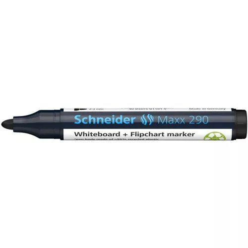 Tábla- és flipchart marker, 2-3 mm, kúpos, SCHNEIDER "Maxx 290", fekete