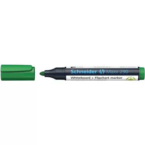 Tábla- és flipchart marker, 2-3 mm, kúpos, SCHNEIDER "Maxx 290", zöld