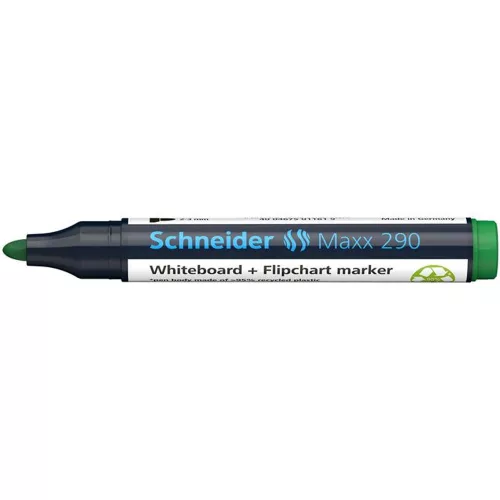 Tábla- és flipchart marker, 2-3 mm, kúpos, SCHNEIDER "Maxx 290", zöld