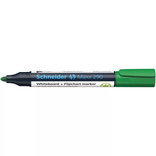 Tábla- és flipchart marker, 2-3 mm, kúpos, SCHNEIDER "Maxx 290", zöld