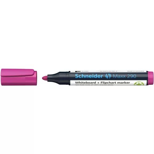 Tábla- és flipchart marker, 2-3 mm, kúpos, SCHNEIDER "Maxx 290", magenta