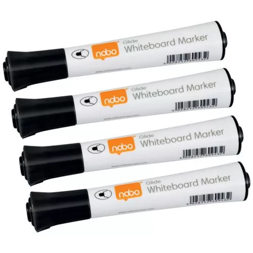 Táblamarker, kúpos hegyű, 2 mm, NOBO "Glide", fekete