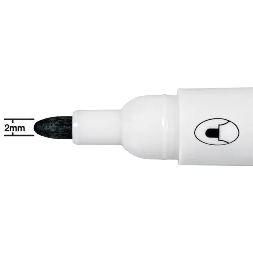 Táblamarker, kúpos hegyű, 2 mm, NOBO "Glide", fekete
