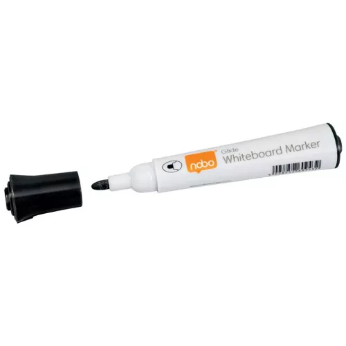 Táblamarker, kúpos hegyű, 2 mm, NOBO "Glide", fekete