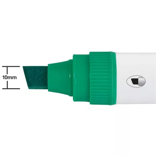 Táblamarker, vágott hegyű, 10 mm, NOBO "Glide", zöld