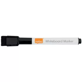   Táblamarker, kúpos hegyű, 2 mm, mágneses kupakkal, NOBO, fekete