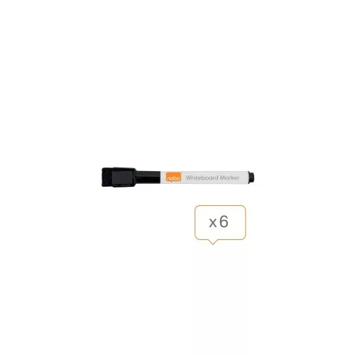 Táblamarker, kúpos hegyű, 2 mm, mágneses kupakkal, NOBO, fekete