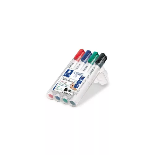 Táblamarker készlet, 2-5 mm, vágott, STAEDTLER "Lumocolor® 351 B", 4 különböző szín