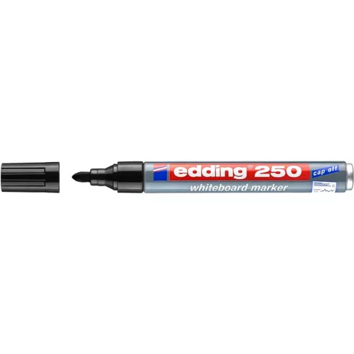 Tábla- és flipchart marker, 1-3 mm, kúpos, EDDING "250", fekete