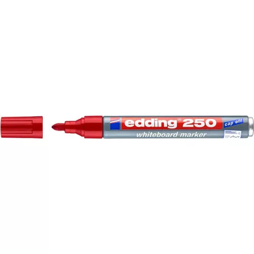 Tábla- és flipchart marker, 1-3 mm, kúpos, EDDING "250", piros