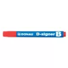 Táblamarker, 2-4 mm, kúpos, DONAU "D-signer B", piros