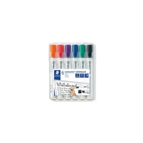   Táblamarker készlet, 2-5 mm, vágott, STAEDTLER "Lumocolor® 351 B", 6 különböző szín