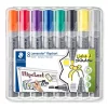 Flipchart marker vegyes készlet, 2/2-5 mm, STAEDTLER "Lumocolor® 356", 8 különböző szín