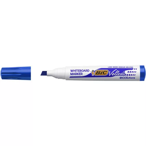 Flipchart- és táblamarker, 1,1-5,6 mm, vágott, BIC "Velleda ecolutions", kék