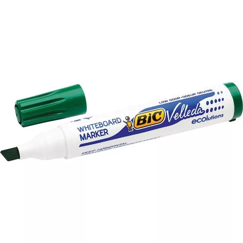 Flipchart- és táblamarker, 1,1-5,6 mm, vágott, BIC "Velleda ecolutions", zöld