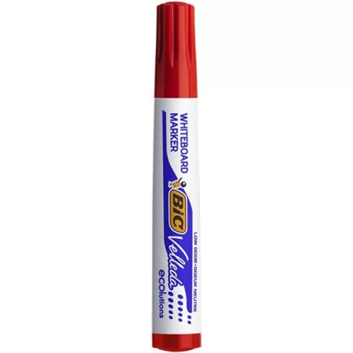 Flipchart- és táblamarker, 1,4 mm, kúpos, BIC" Velleda ecolutions", piros