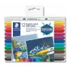 Textilfilc, kétvégű, STAEDTLER® "3190", 12 különböző szín