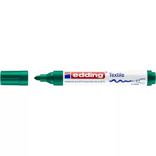 Textilmarker, 2-3 mm, kúpos, EDDING "4500", zöld