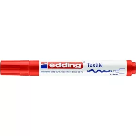 Textilmarker, 2-3 mm, kúpos, EDDING "4500", piros