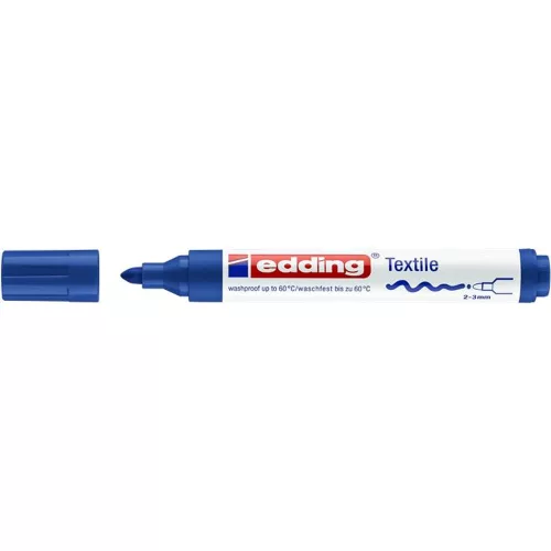 Textilmarker, 2-3 mm, kúpos, EDDING "4500", kék
