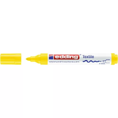 Textilmarker, 2-3 mm, kúpos, EDDING "4500", sárga