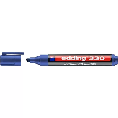 Alkoholos marker, 1-5 mm, vágott, EDDING "330", kék