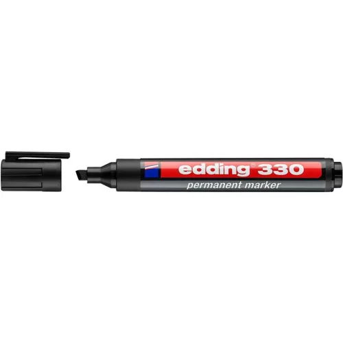 Alkoholos marker, 1-5 mm, vágott, EDDING "330", fekete