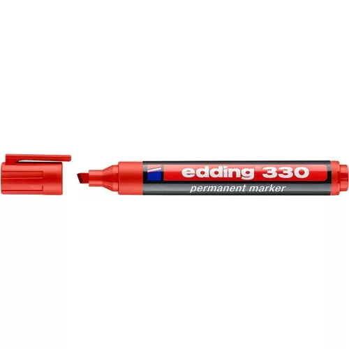 Alkoholos marker, 1-5 mm, vágott, EDDING "330", piros