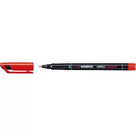 Alkoholos marker, 0,4 mm, STABILO "OHPen S", piros