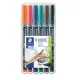Alkoholos marker készlet, OHP, 1 mm, STAEDTLER "Lumocolor® 317 M", 6 különböző szín