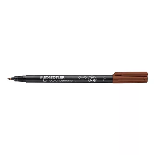 Alkoholos marker, OHP, 0,6 mm, STAEDTLER "Lumocolor® 318 F", barna