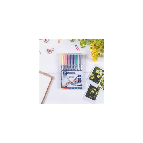 Alkoholos marker készlet, OHP, 0,6 mm, STAEDTLER "Lumocolor® 318 F", 8 különböző szín