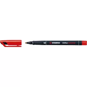 Alkoholos marker, 1 mm, STABILO "OHPen M", piros