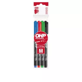   Alkoholos marker készlet, OHP, 1-1,5 mm, M, ICO, 4 különböző szín