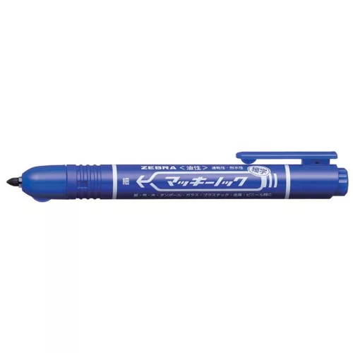 Alkoholos marker, 1,3 mm, nyomógombos, ZEBRA "Mckie Retractable", kék