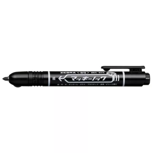 Alkoholos marker, 1,3 mm, nyomógombos, ZEBRA "Mckie Retractable", fekete