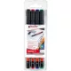 Alkoholos marker készlet, OHP, 0,6 mm, EDDING "141 F", 4 különböző szín