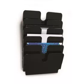   Prospektustartó, fali, fekvő, A4, DURABLE "FLEXIPLUS 6", fekete