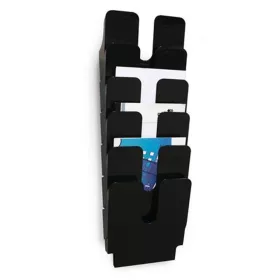   Prospektustartó, fali, álló, A4, DURABLE "FLEXIPLUS 6", fekete