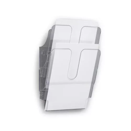 Prospektustartó, fali, álló, A4, DURABLE "FLEXIPLUS 2", áttetsző