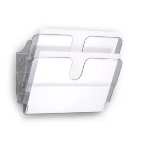   Prospektustartó, fali, fekvő, A4, DURABLE "FLEXIPLUS 2", áttetsző