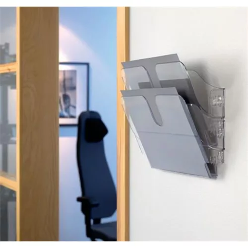 Prospektustartó, fali, fekvő, A4, DURABLE "FLEXIPLUS 2", áttetsző