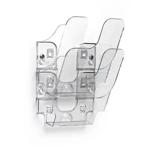 Prospektustartó, fali, álló, A5, DURABLE "FLEXIPLUS 2", áttetsző