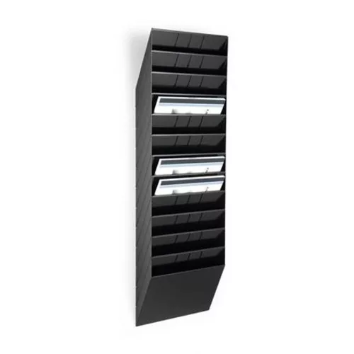 Prospektustartó, fali, fekvő, A4, DURABLE "FLEXIBOXX 12", fekete